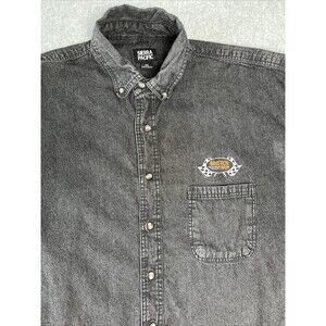 Sierra Pacific Button Up Short Sleeve Bristol 2019 Denim Shirt 3XL Black Read‎